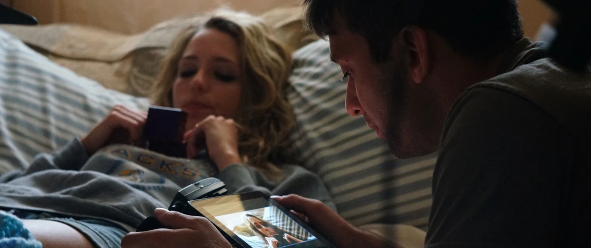 Andrew Kightlinger directing Jessica Rothe